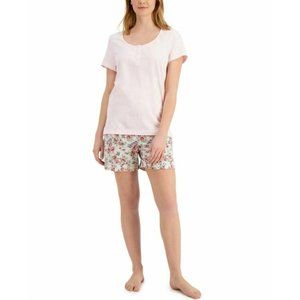 NWT Charter Club Women's Sz XL Cotton Henley & Shorts Pajama Set Amore Pink
